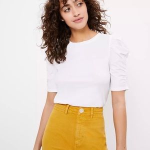 NWT LOFT Cinched Puff Shoulder Top